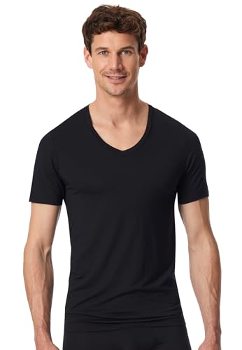 Schiesser Herren Shirt V-Ausschnitt-Premium Modal Unterhemd, schwarz_181531, 4 von Schiesser
