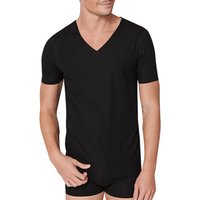Schiesser Herren T-Shirt schwarz Baumwolle unifarben von Schiesser