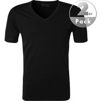 Schiesser Herren T-Shirts schwarz Baumwolle unifarben von Schiesser