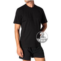 Schiesser Herren T-Shirts schwarz Baumwolle unifarben von Schiesser