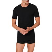 Schiesser Herren T-Shirts schwarz Reine Baumwolle unifarben von Schiesser
