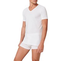 Schiesser Herren T-Shirts Weiß Baumwolle unifarben von Schiesser