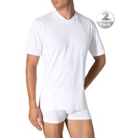 Schiesser Herren T-Shirts weiß Baumwolle unifarben von Schiesser