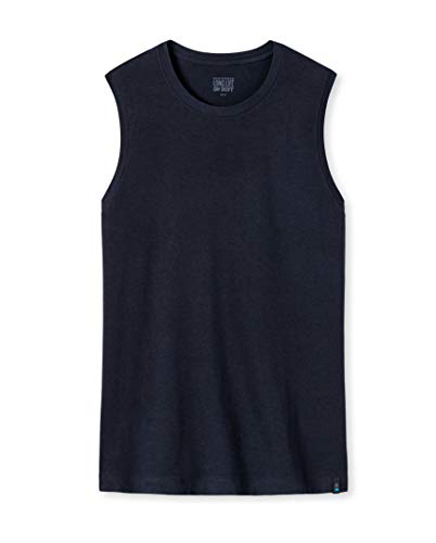 Schiesser Herren Tank Top Unterhemd 0/0 ohne Arm Rundhals - 164104, Größe Herren:6, Farbe:Blauschwarz von Schiesser