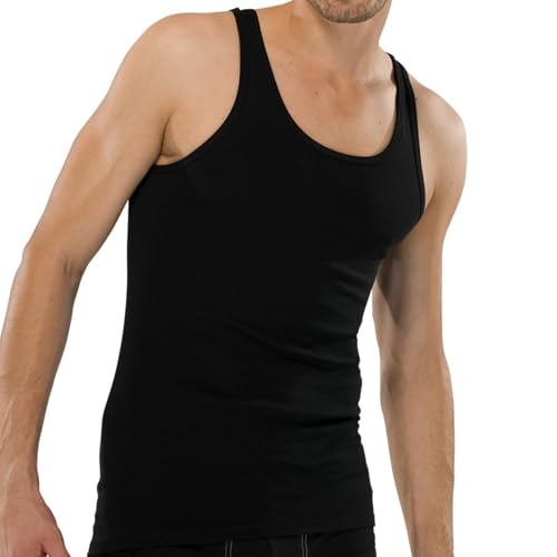 Schiesser Herren Ohne Arm- Original Feinripp Unterhemd, Schwarz_005120, S EU von Schiesser