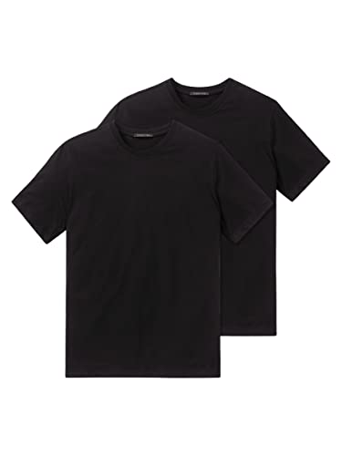Schiesser Herren T-Shirt Unterhemd 2-pack, Schwarz (000-schwarz), S von Schiesser
