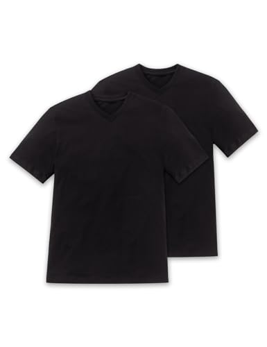 Schiesser Herren 2 Pack Shirt V-ausschnitt - American Unterhemd, Schwarz_008151, M EU von Schiesser