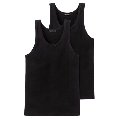 Schiesser Herren 2 Pack Ohne Arm - Authentic Unterhemd, Schwarz_103401, L EU von Schiesser