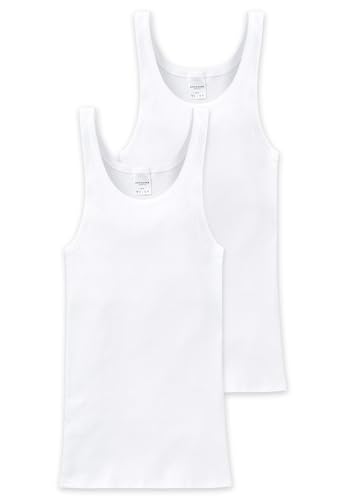 Schiesser Herren 2 Pack Ohne Arm - Essential Doppelripp Unterhemd, Weiss_205172, XL EU von Schiesser
