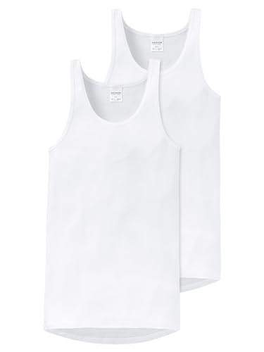 Schiesser Herren 2 Pack Ohne Arm - Original Feinripp Unterhemd, Weiss_005121, 4XL Große Größen EU von Schiesser