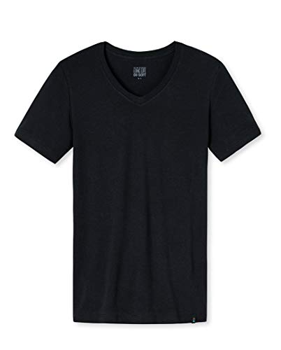 Schiesser Herren Unterhemd Shirt Kurzarm 1/2 Rundhals - 164233, Größe Herren:5, Farbe:Blauschwarz von Schiesser