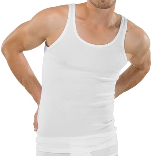 Schiesser Herren Ohne Arm- Original Feinripp Unterhemd, Weiss, 5XL Große Größen EU von Schiesser