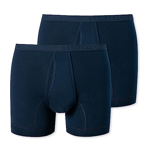 Schiesser Herren Unterhose mit Eingriff Feinripp | 2er Pack (as3, Alpha, 6X_l, Regular, Regular, Navy) von Schiesser