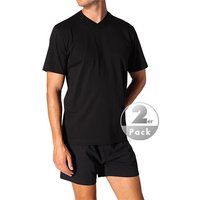 Schiesser Herren T-Shirts schwarz Baumwolle unifarben von Schiesser