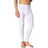 Schiesser Herren Lange Unterhose Weiß Baumwolle unifarben von Schiesser