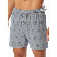 Schiesser Herren Boxershorts blau,grau Reine Baumwolle Gemustert von Schiesser