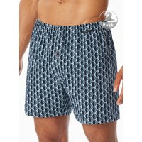 Schiesser Herren Boxershorts blau Reine Baumwolle Gemustert von Schiesser