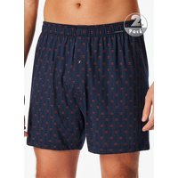 Schiesser Herren Boxershorts blau Baumwolle gemustert von Schiesser