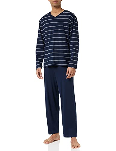 Schiesser Herren Schlafanzug lang - Nightwear Set, Dunkelblau_159622, 48 von Schiesser