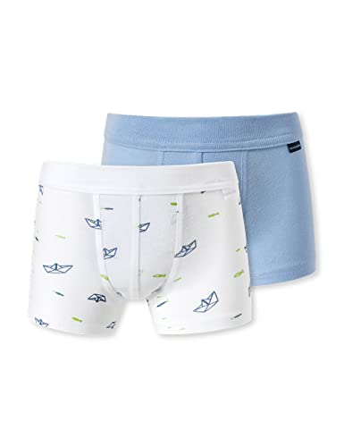 Schiesser Jungen 2 PACK Short mit weichem Bündchen Unterwäsche Feinripp - 100% Organic Bio Baumwolle - Größe 92 bis 182 von Schiesser