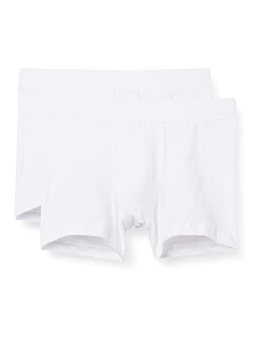 Schiesser Jungen 2 Pack Unterwäsche Boxershorts Weiches Bündchen - 95/5 Organic Bio Baumwolle Größe 92 Bis 140, Weiss_173535, 176 EU von Schiesser