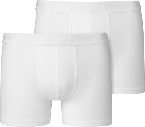 Schiesser Jungen 2 Pack Unterwäsche Boxershorts - 95/5 Organic Bio Baumwolle Größe 140 Bis 176, Weiss_173534, 152 EU von Schiesser