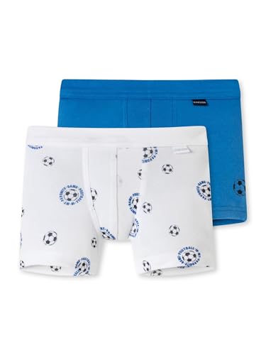 Schiesser Jungen 2 Pack Mit Weichem Bündchen Unterwäsche Feinripp - 100% Organic Bio Baumwolle Größe 92 Bis 140 Boxershorts, Sortiert 7_173127, 128 EU von Schiesser