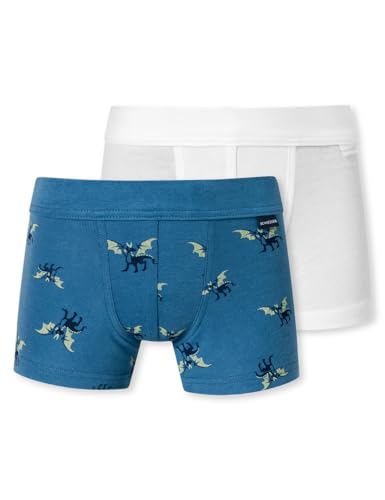 Schiesser Jungen 2 Pack Short mit weichem Bündchen Feinripp-100% Organic Bio Baumwolle-Größe 140 Unterwäsche, Sortiert 3_181845, 92 von Schiesser