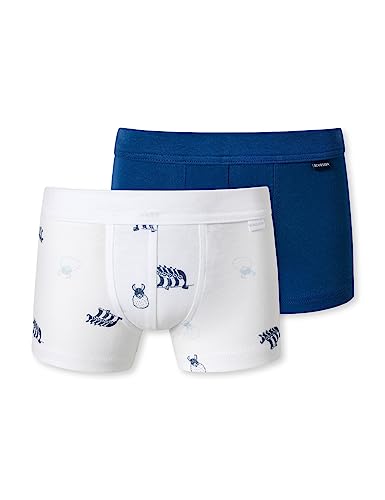 Schiesser Jungen 2 Pack Short mit weichem Bündchen Unterwäsche Feinripp-100% Organic Bio Baumwolle-Größe 140 Boxershorts, Sortiert 2_180035, 92 (2er Pack) von Schiesser