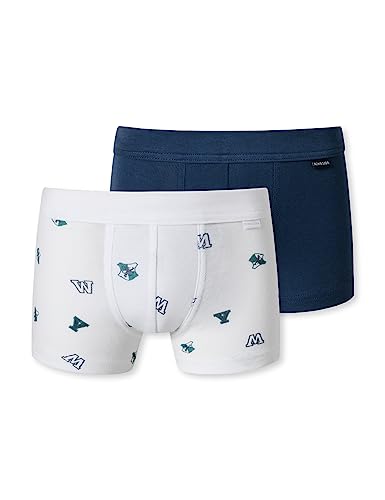 Schiesser Jungen 2 Pack Short mit weichem Bündchen Unterwäsche Feinripp-100% Organic Bio Baumwolle-Größe 140 Boxershorts, Sortiert 3_180035, 92 (2er Pack) von Schiesser