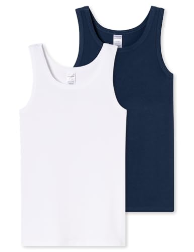 Schiesser Jungen 2 Pack Unterhemd-95/5 Organic Bio Baumwolle-Größe 140 Unterwäsche, Sortiert 2_181937, 176 (2er Pack) von Schiesser