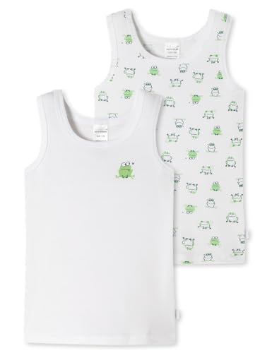 Schiesser Jungen 2 Pack Unterhemd Feinripp-100% Organic Bio Baumwolle-Größe 140 Unterwäsche, Sortiert 1_181048, 92 von Schiesser
