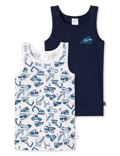 Schiesser Jungen 2 Pack Unterhemd Feinripp-100% Organic Bio Baumwolle-Größe 140 Unterwäsche, Sortiert 2_181843, 92 von Schiesser