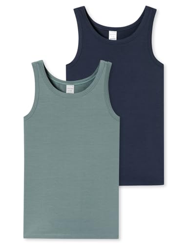 Schiesser Jungen 2 Pack Unterwäsche Unterhemd-95/5 Organic Bio Baumwolle-Größe 140 bis 176 Unterhemd, Sortiert 8_181955, 164 von Schiesser