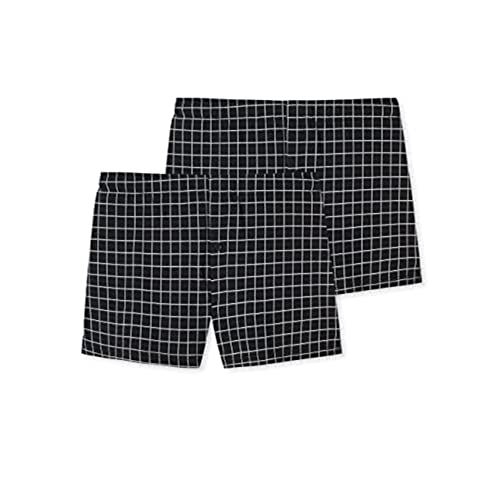 Schiesser Jungen 2er Pack Boxershorts, schwarz, 176 von Schiesser