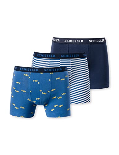 Schiesser Jungen 3 PACK Unterwäsche Boxershorts - 95/5 Organic Bio Baumwolle - Größe 92 bis 140 von Schiesser