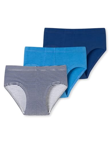 Schiesser Jungen 3 Pack Slips-95/5 Organic Bio Baumwolle-Größe 140 Unterwäsche, Sortiert 3_181053, 92 von Schiesser