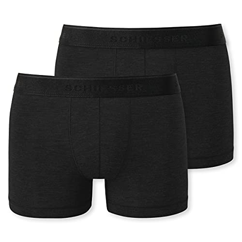 Schiesser Jungen Boxershort Personal Fit atmungsaktiv 2 Pack Unterwäsche, schwarz, 140 von Schiesser