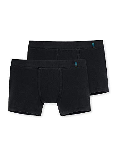 Schiesser Jungen Boxershorts, Schwarz (Schwarz 000), L (2er Pack) von Schiesser