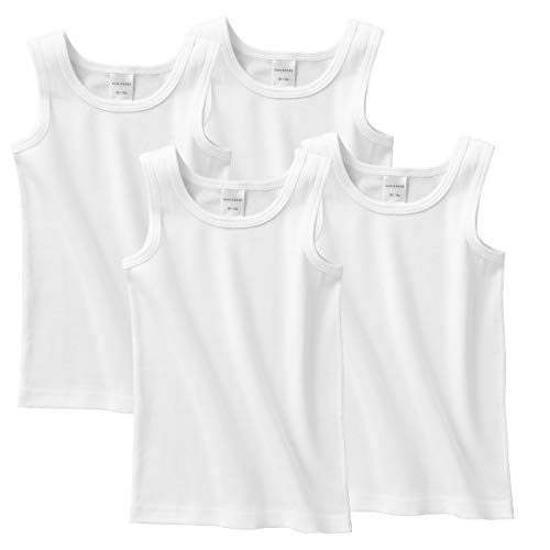 Schiesser Jungen Feinripp Unterhemd Original Classics 4er Pack, Größe:140, Farbe:Weiß (100) von Schiesser