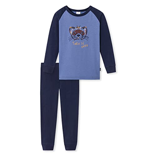 Schiesser Jungen Kinder Langer Schlafanzug-Organic Cotton Pyjamaset, Blau (Ll), 104 von Schiesser