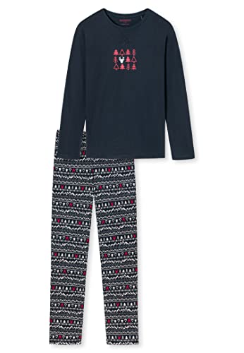 Schiesser Jungen Kinder Langer Schlafanzug-Organic Cotton Pyjamaset, Dunkelblau, 104 von Schiesser