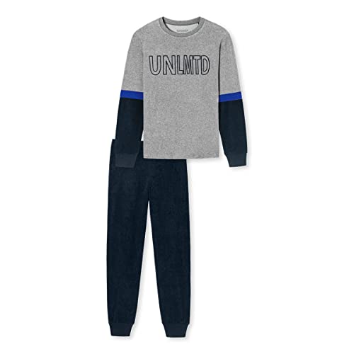 Schiesser Jungen Kinder Langer Schlafanzug-Organic Cotton Pyjamaset, Grau-Mel. I, 140 von Schiesser