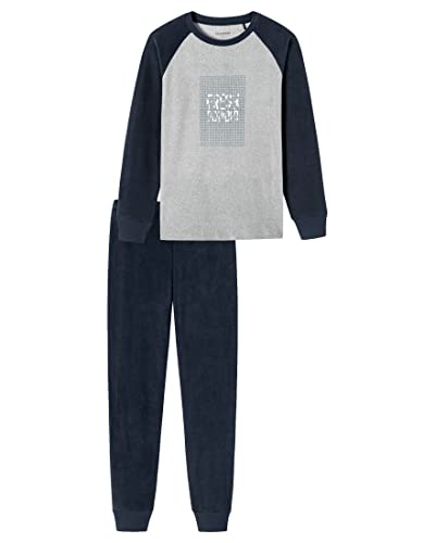 Schiesser Jungen Kinder Langer Schlafanzug-Organic Cotton Pyjamaset, Grau-Mel. Ii, 152 von Schiesser