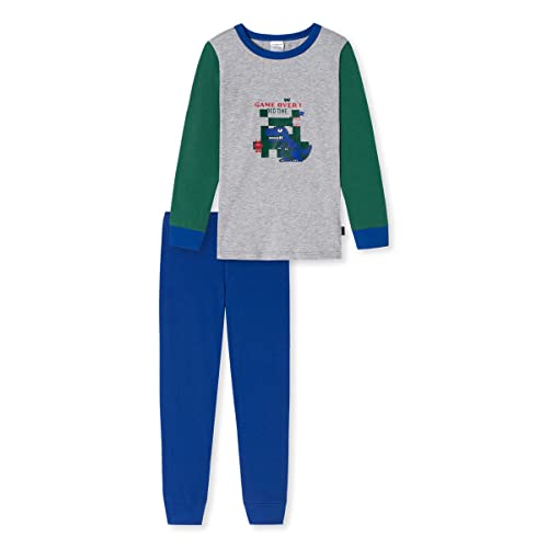 Schiesser Jungen Kinder Langer Schlafanzug-Organic Cotton Pyjamaset, Grau-meliert, 116 von Schiesser