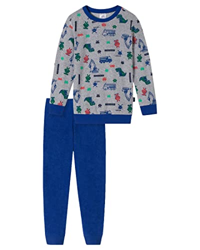 Schiesser Jungen Kinder Langer Schlafanzug-Organic Cotton Pyjamaset, Grau-meliert Ii, 104 von Schiesser