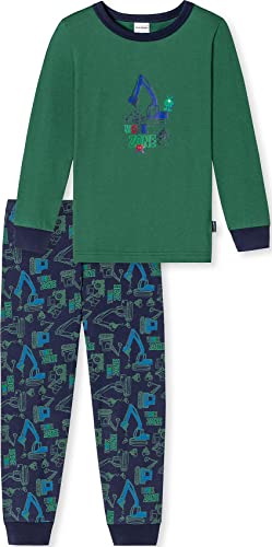 Schiesser Jungen Kinder Langer Schlafanzug-Organic Cotton Pyjamaset, Grün I, 104 von Schiesser