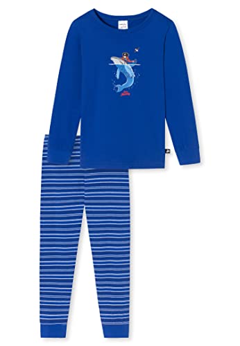 Schiesser Jungen Kinder Langer Schlafanzug-Organic Cotton Pyjamaset, Royal (Blau), 104 von Schiesser