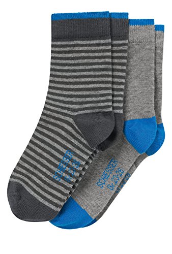 Schiesser Jungen Kindersocken (2PACK) 2er-Packung - 158418, Größe Kinder:19/22, Farbe:grau-melange von Schiesser