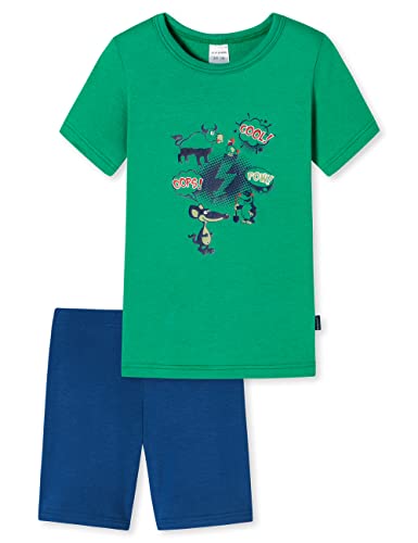 Schiesser Jungen Schlafanzug Set Pyjama Kurz - 100% Organic Bio Baumwolle - Größe 92 Bis 140 Pyjamaset, Grün Bedruckt_179018, 116 von Schiesser